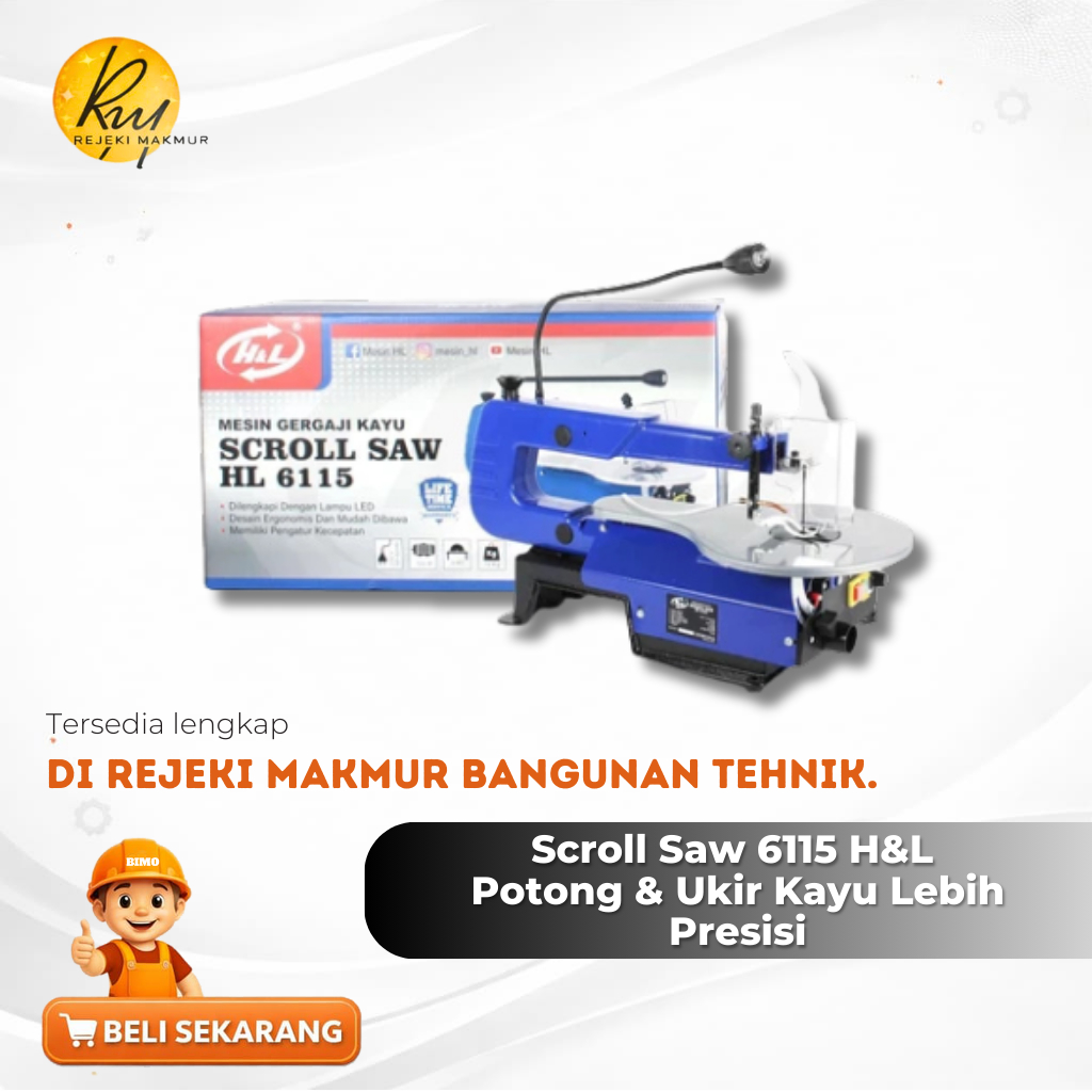 Scroll Saw 6115 H&L / Mesin Ukir Kayu 6115/Mesin scroll saw ukiran kayu Berkualitas
