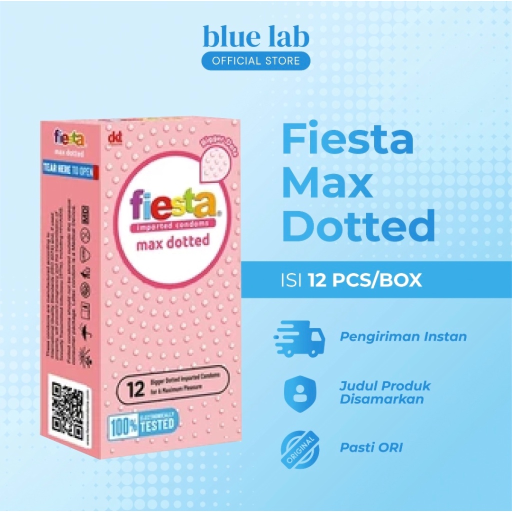 Bestbuy0404 Kondom Fiesta Max Dotted 1 Box Isi 12 Pcs Condom Fiesta Bergerigi