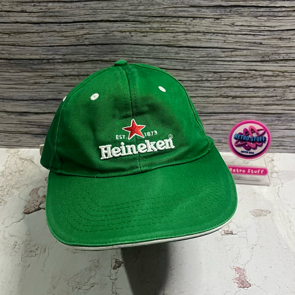 Topi Heineken Beer Green Baseball Adjustable