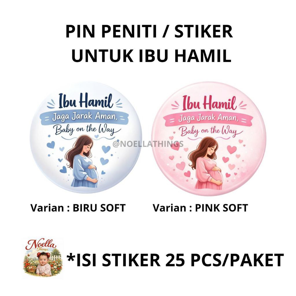 Pin Ibu Hamil / Stiker Ibu Hamil Jaga Jarak