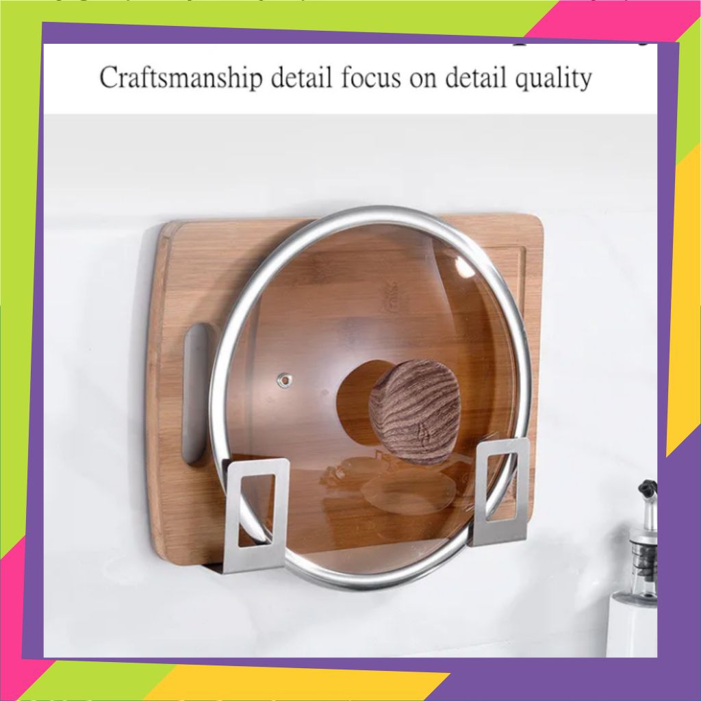 Rak Tutup Panci Gantung Tempat Penyimpanan Talenan Anti Slip Serbaguna Stainless Steel untuk Dapur M