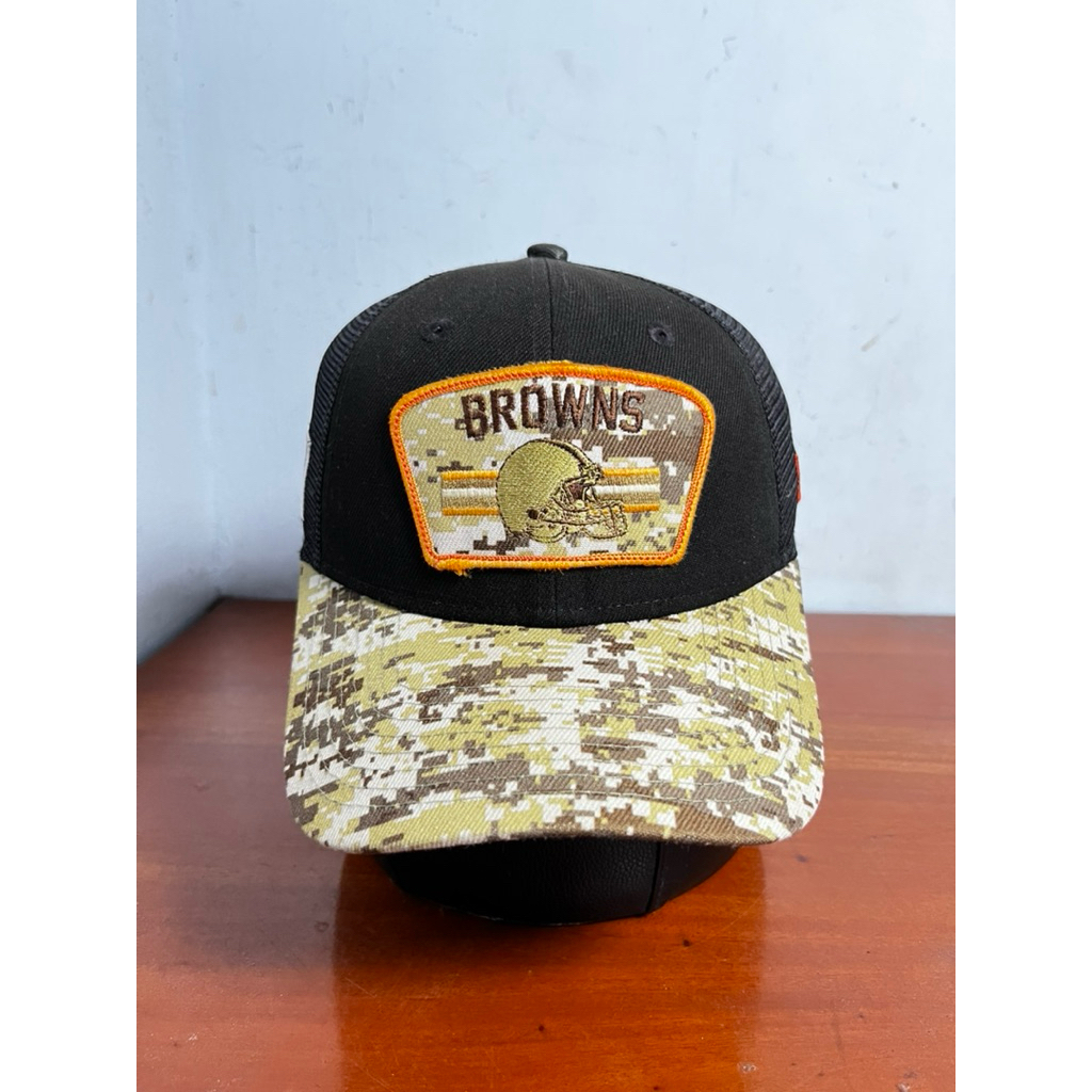 topi new era x nfl browns camo usa original second