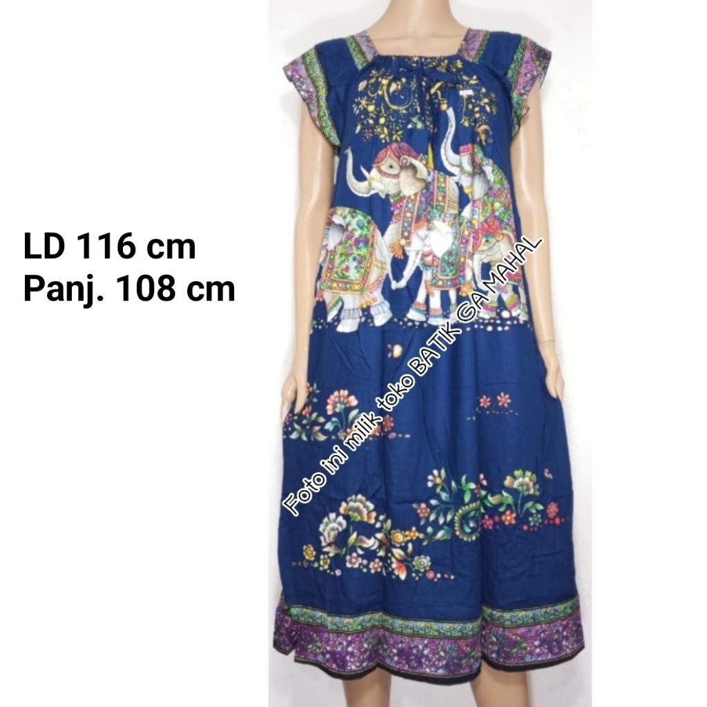Daster lengan susun modis cantik busui adem merk Elok