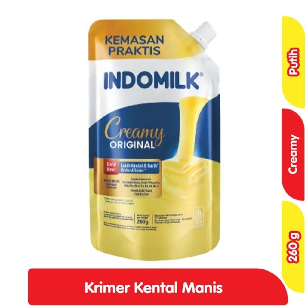 Susu Kental Manis Indomilk Pouch Putih Vanila 260 Gram