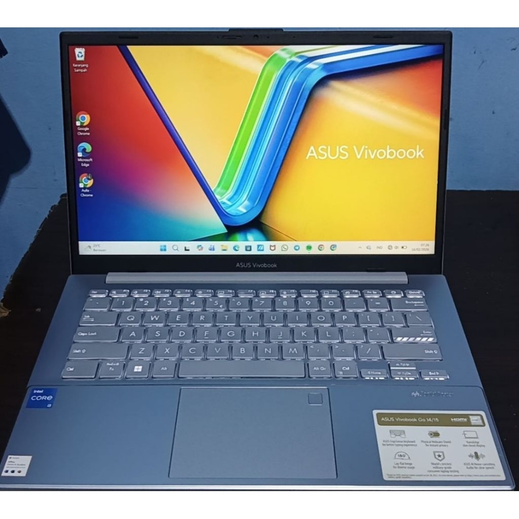 ASUS Vivobook Go 14 i3-N305 8GB 512GB SSD Fullset Garansi
