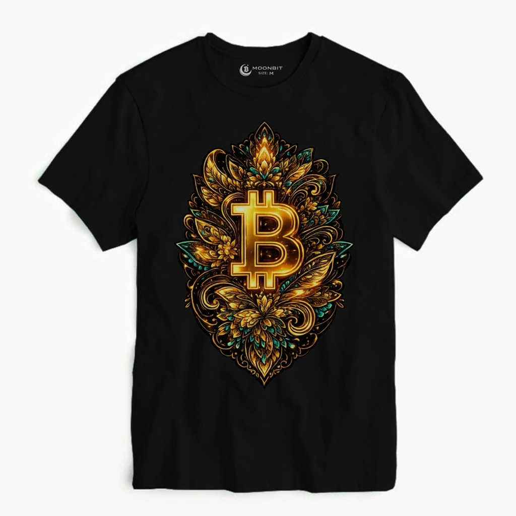 Kaos Bitcoin Batik Futuristik Pria & Wanita