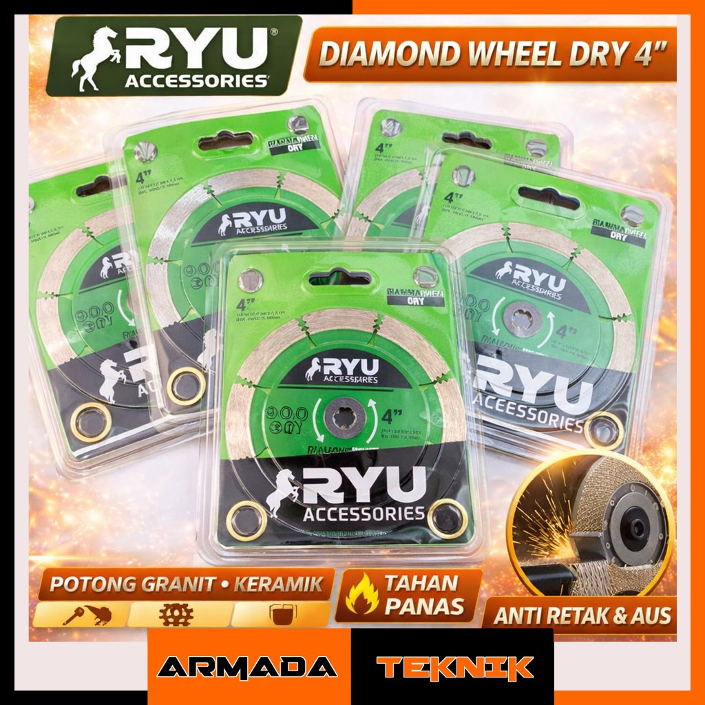 RYU Mata Potong Keramik Dry 4 Inch Ryu Kering Diamond Blade