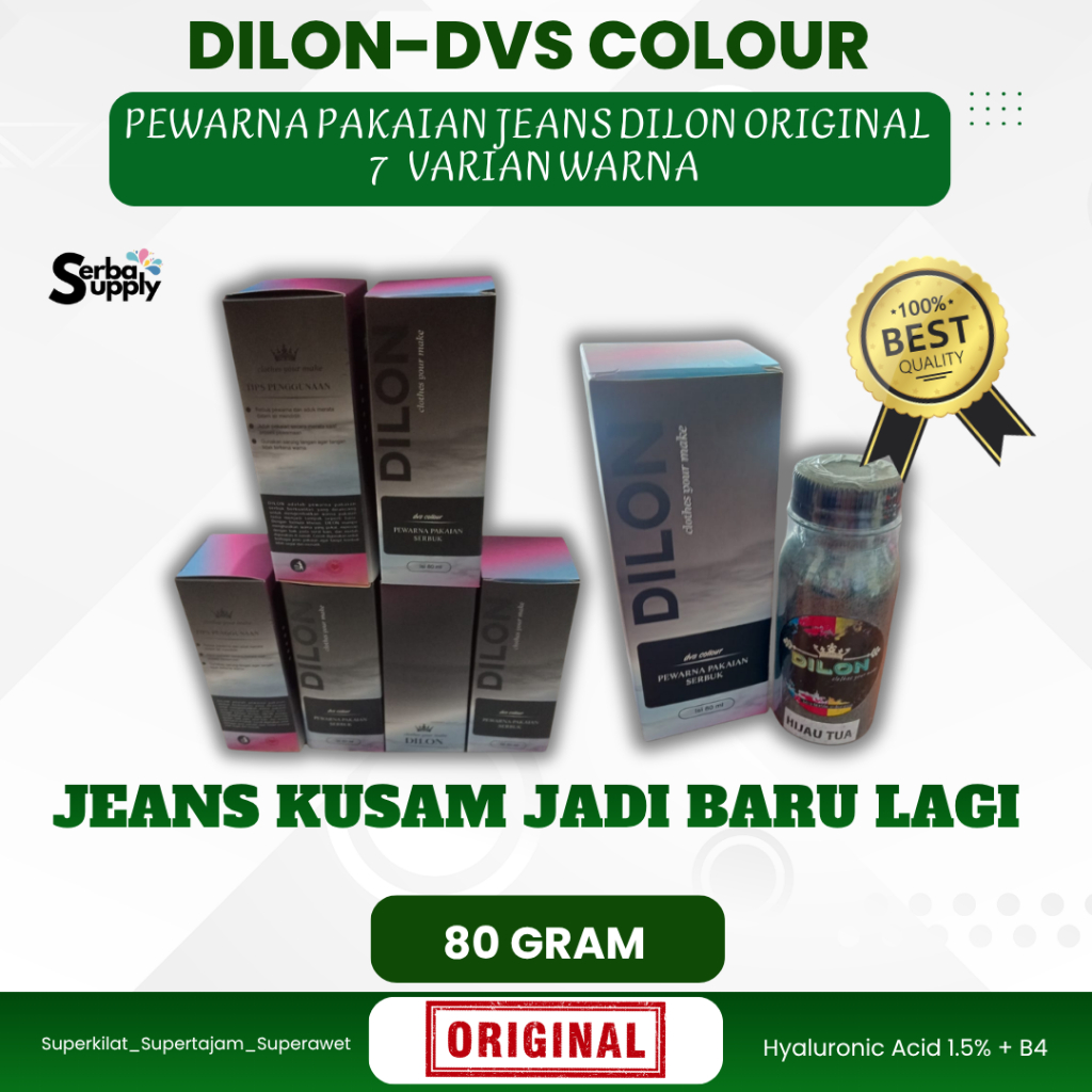 (SUPER) DILON pewarna pakaian dilon naptol rebus untuk jeans katun combad semua bisa