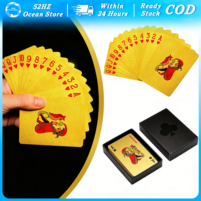 Kartu Remi Premium Kartu Poker Waterproof Playing Card Pvc Plastik Anti Air Set Poker Emas Foil