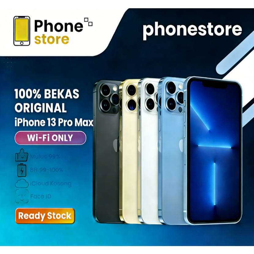 Phonestore IPhone 13 PRO MAX WIFI ONLY Game/Live 128GB 256GB 512GB Bekas Second Original Mulus Fulls