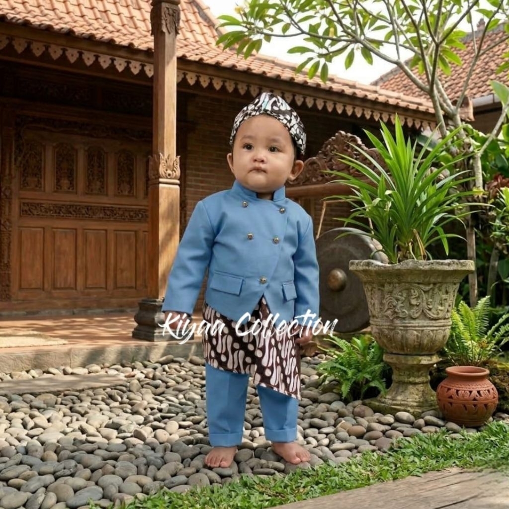 Setelan Baju Adat Sunda Basofi Premium/Beskap Anak Sunda Modern Formal Full Set