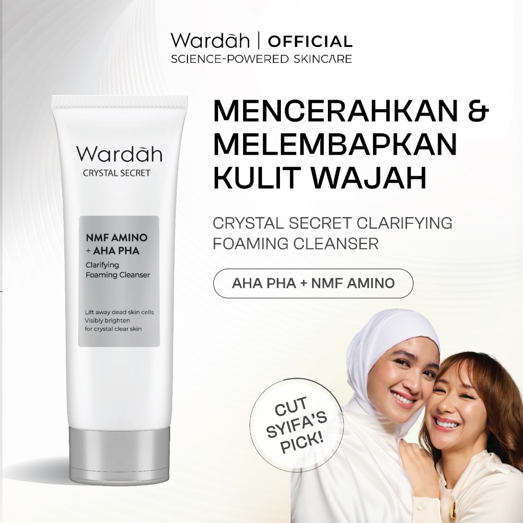 Wardah Face Wash Crystal Secret NMF Amino AHA PHA Clarifying Foaming Cleanser 100 ml [REFAL HADY'S F