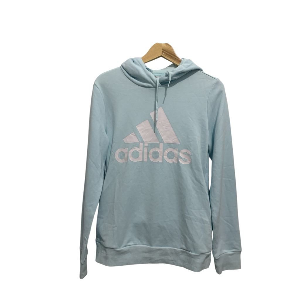 hoodie adidas biru muda logo balok sz M (108-110*67)