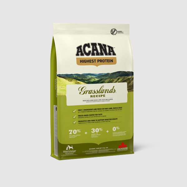 acana 2 kg dog grasslands recipe lamb duck salmon