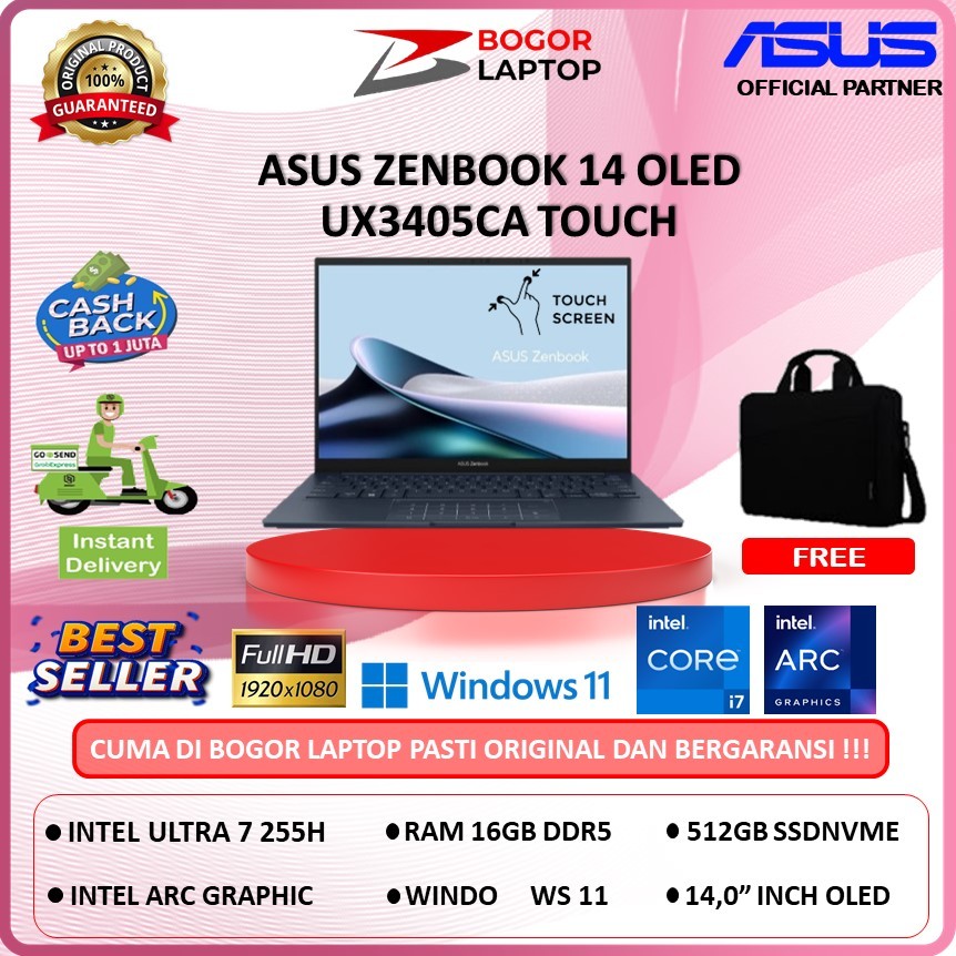 ASUS ZENBOOK 14 OLED UX3405CA TOUCH | ULTRA 7 255H | 16GB 512GB | WINDOWS 11