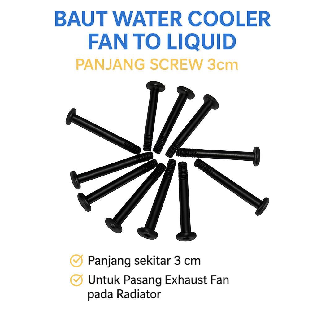 Baut Water Cooler Fan 3cm Universal untuk Radiator CPU Liquid Cooling