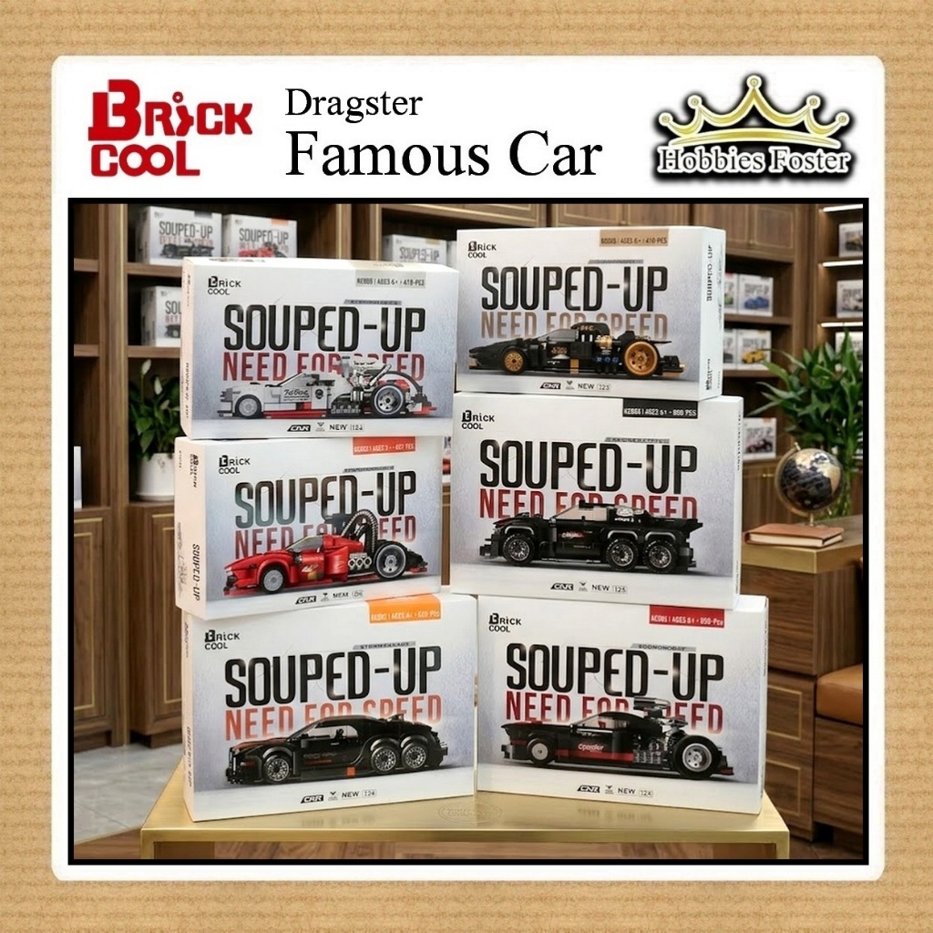 BRF Brick Cool Souped Up KC001 KC002 KC003  KC004 KC005 KC006 - Mainan Merakit Mobil Premium MOC