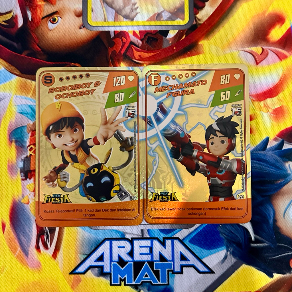 Monsta Galaxy Card Fiesta Gold Card || Boboiboy Ochobot & Mechamato Figura