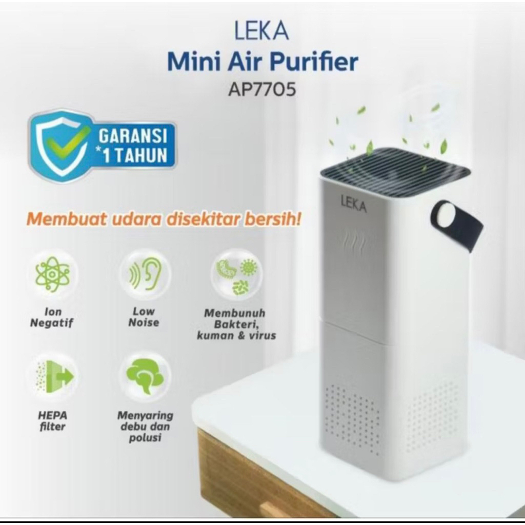 leka mini air purifier AP7705 membersihkan udara lbh sehat