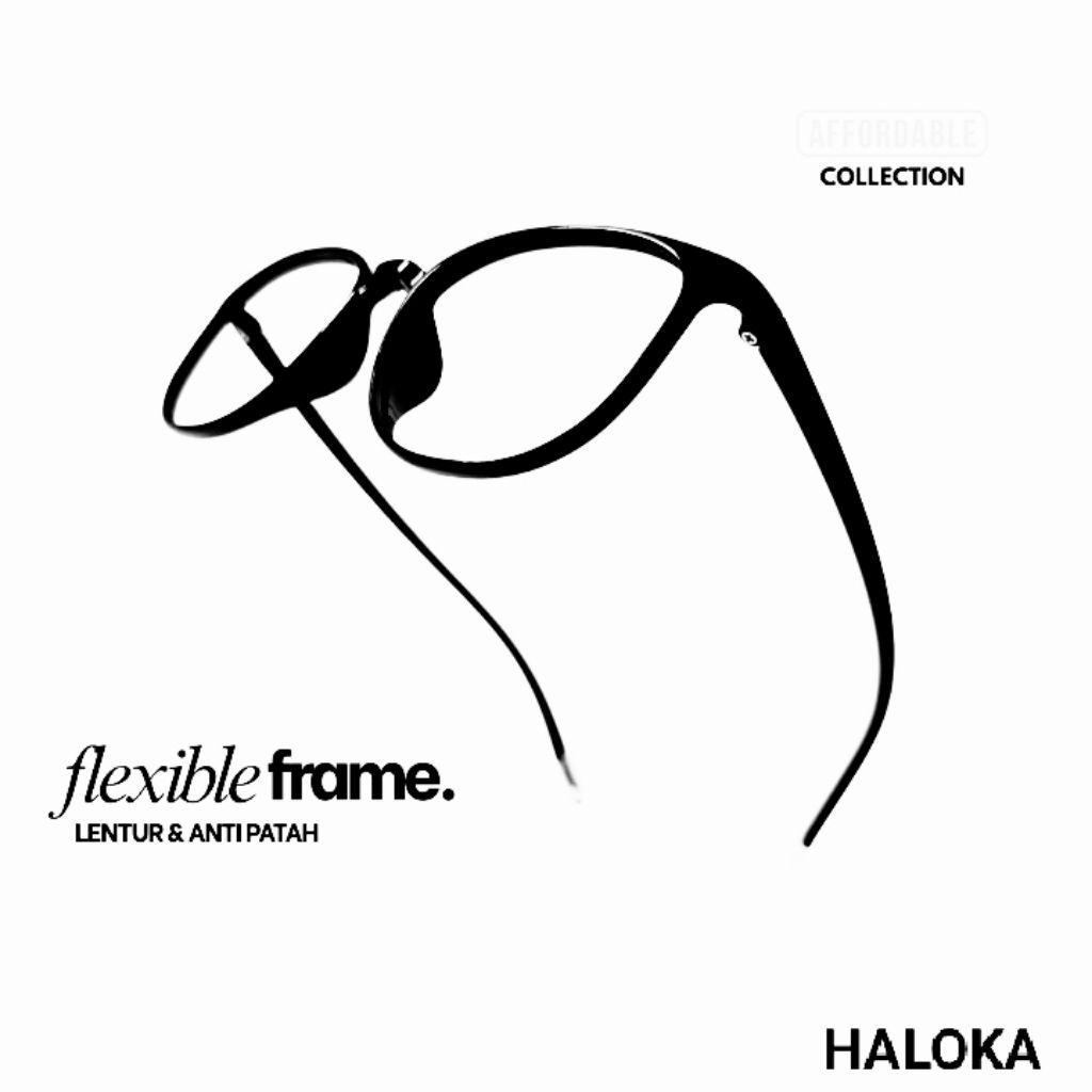 Haloka - Frame HK5004 TR90 Lensa Antiradiasi Blueray Photocromic Bluecromic