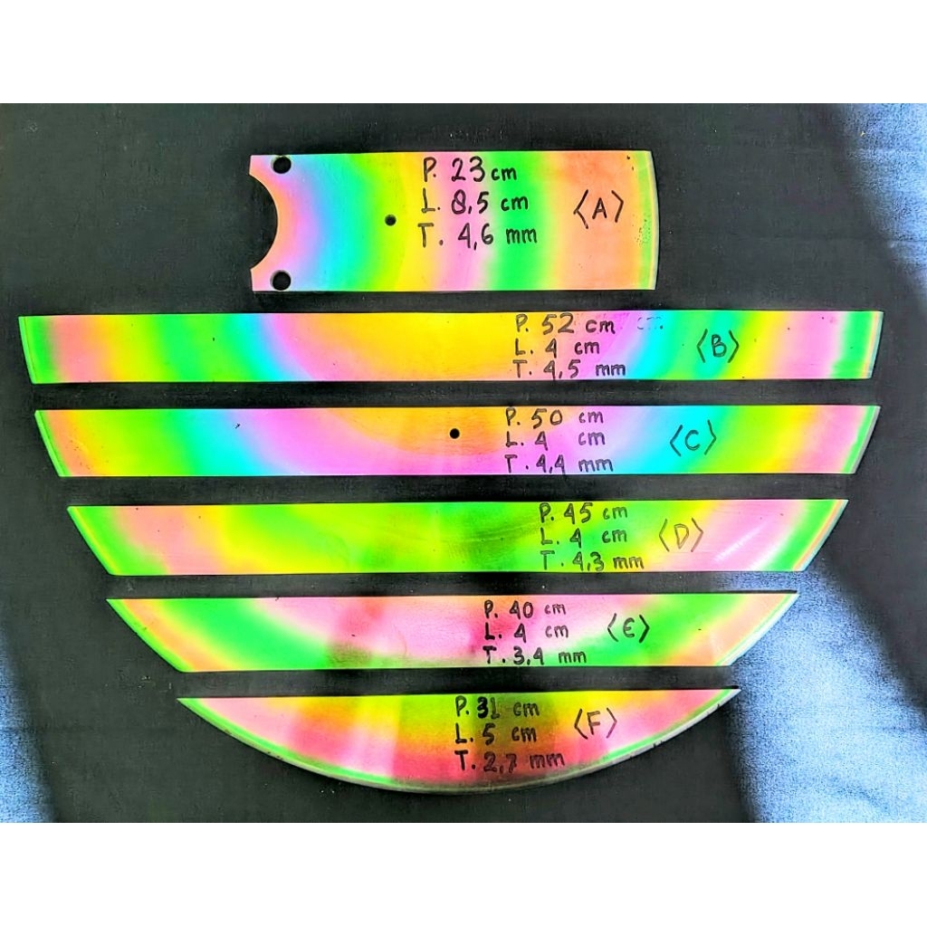 BAJA D2 PELANGI tanpa sepuh tinggal bentuk mulus (full pelangi)