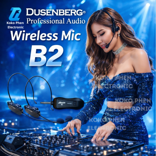 Mic Bando B2 DUSENBERG WIRELESS MICROPHONE B-2 Karaoke UHF Suara Jernih Stabil Anti Noise Speaker Ak