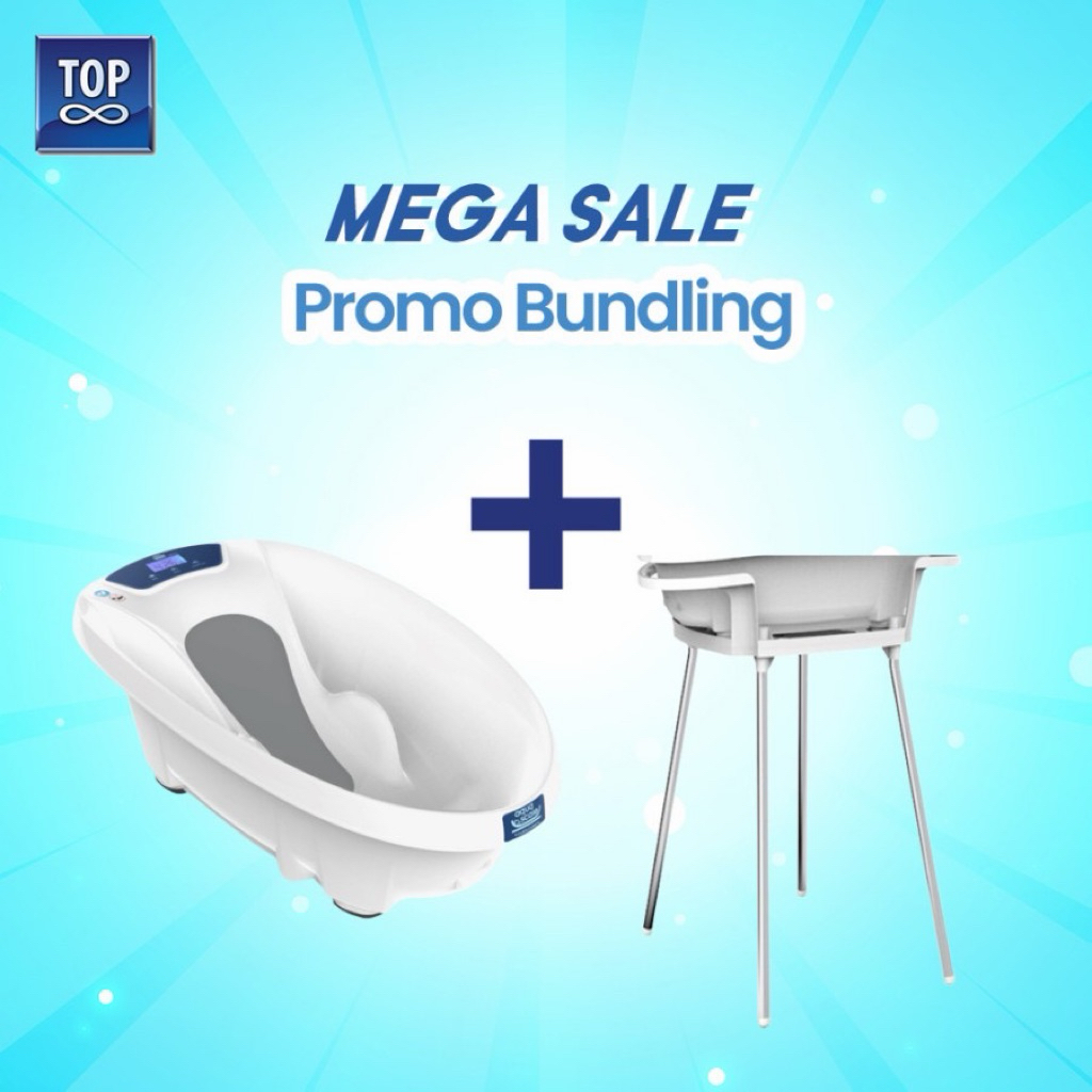 PRELOVED Aqua Scale Timbangan Bayi Digital, Termometer dan Bak Mandi Bayi + Bath Stand Aquascale