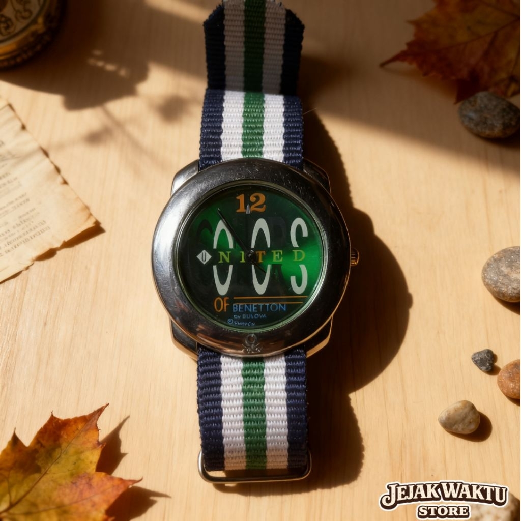 Jam Tangan Vintage 90s United Colors Of Benetton By Bulova Kanvas Rebuild Siap Pakai