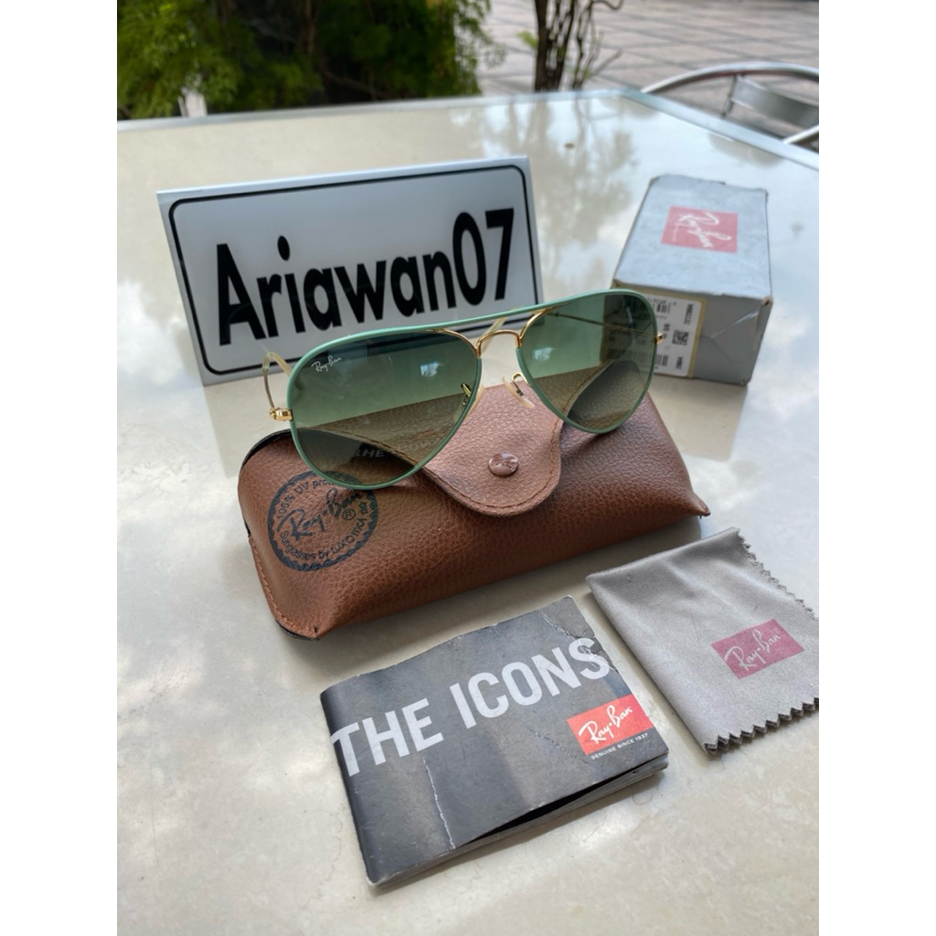 kacamata ray-ban rb 3025 j-m aviators full color 001/3m sz 58 kaca gradient