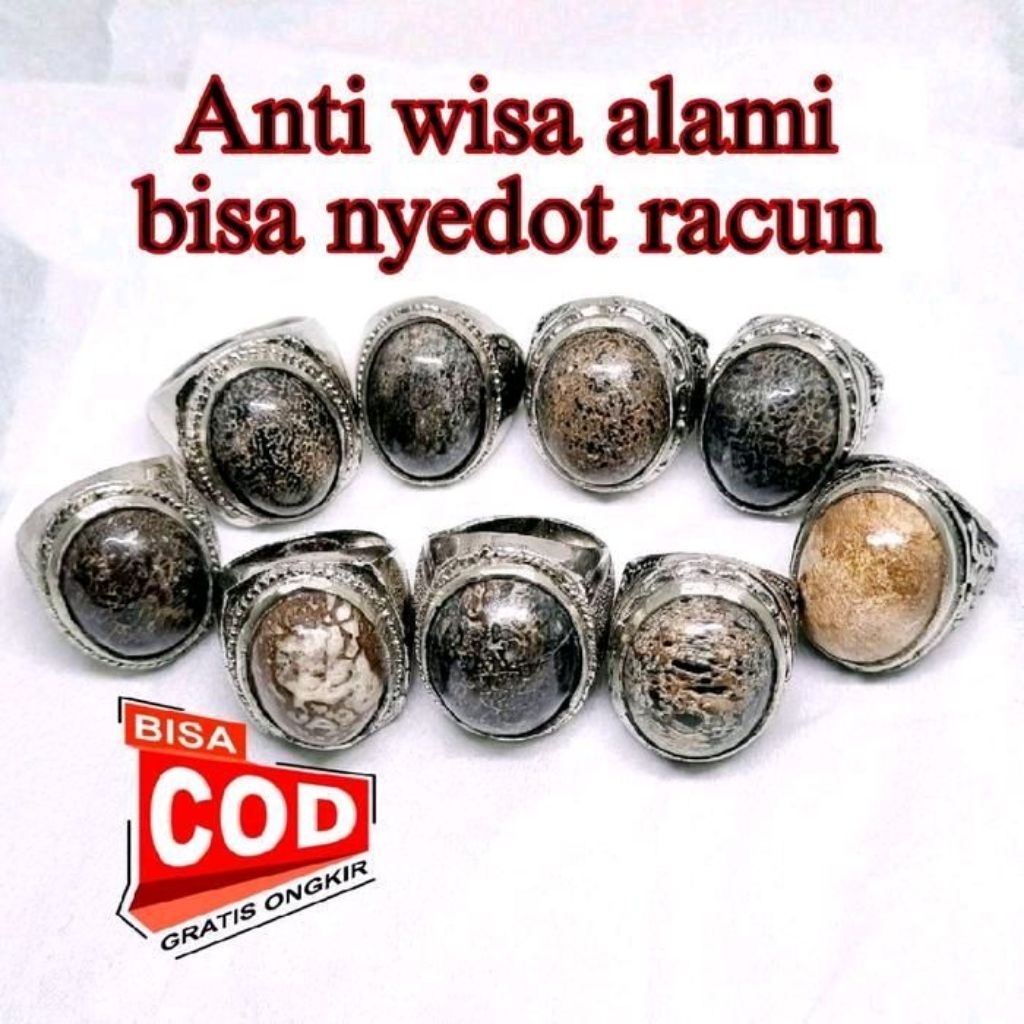 cincin batu wisa anti racun asli cirebon garansi natural ring alapaka koleksi langka