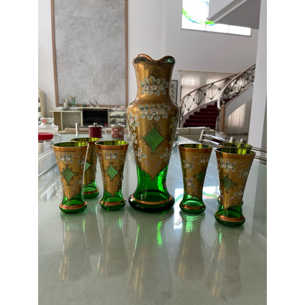 bohemia crystal set original handmade czech