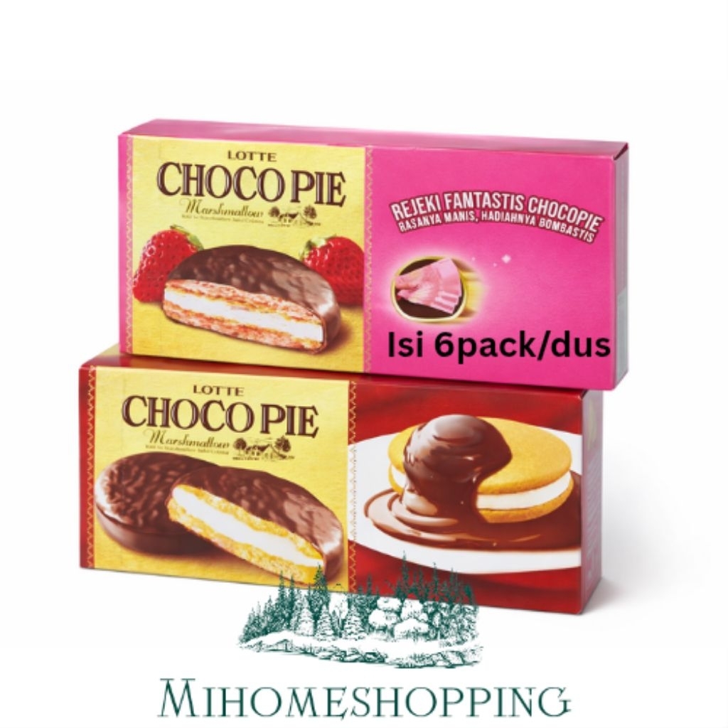 Lotte Choco Pie Marshmallow Isi 6 – Kue Coklat Lembut Isi Marshmallow Premium