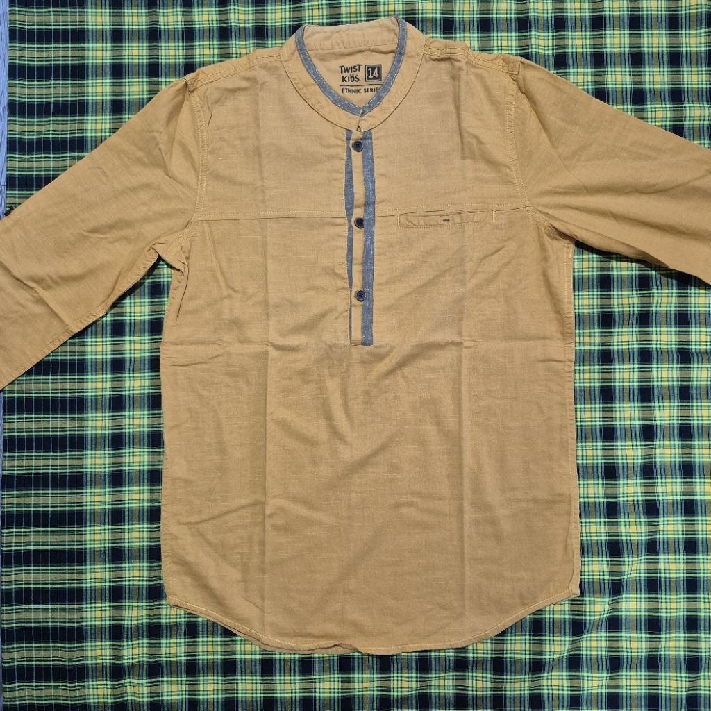 Twist Kids Ethnic Series Preloved Baju Koko Lebaran Warna Kuning Ukuran 14