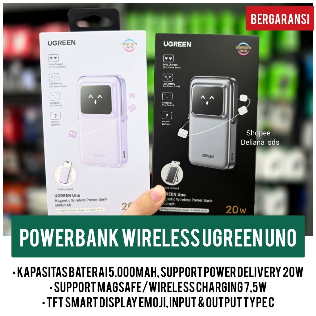 Powerbank Wireless Ugreen Uno 5.000mAh Fast Charging 20W Garansi Resmi 1 Tahun Powerbank Ugreen Uno 