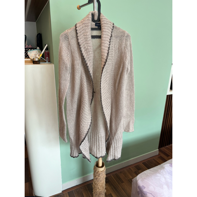 Preloved Cardigan Jaket Wanita size S wol poly blend warna coklat
