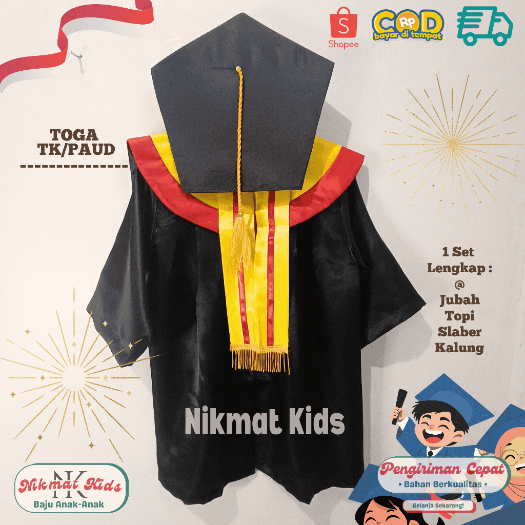 Toga anak baju wisuda anak tk seragam wisuda anak laki laki perempuan