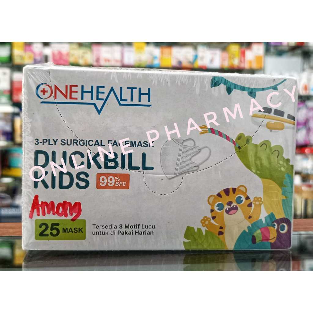 OneHealth Masker Duckbill Anak 3ply Isi 25pcs / Masker Anak OneHealth / Masker Medis Anak