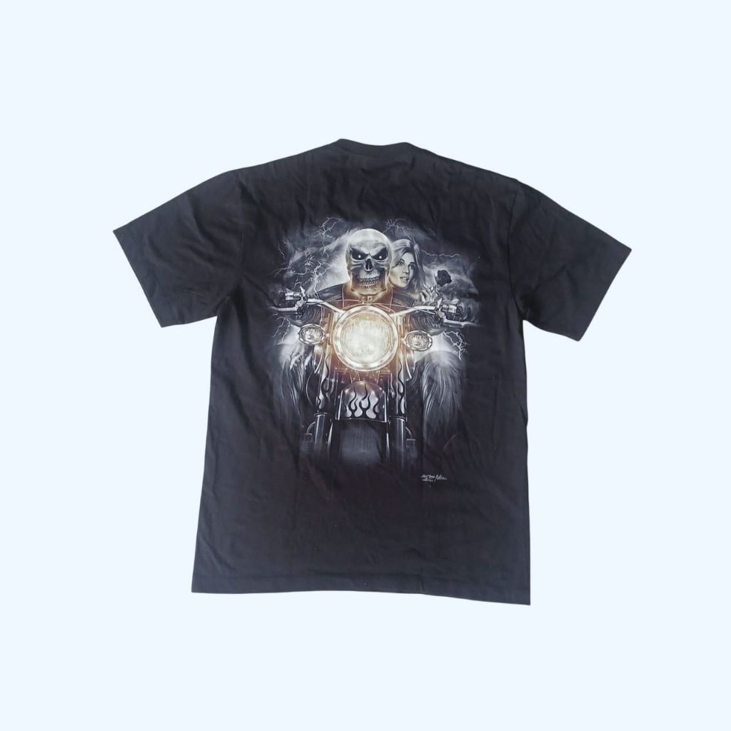 T shirt Rock Chang Vintage Skeleton Biker