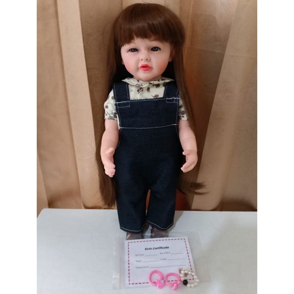 Boneka Reborn Lucu Cantik mewah menarik Body Full Silikon 50 cm Boneka Lokal