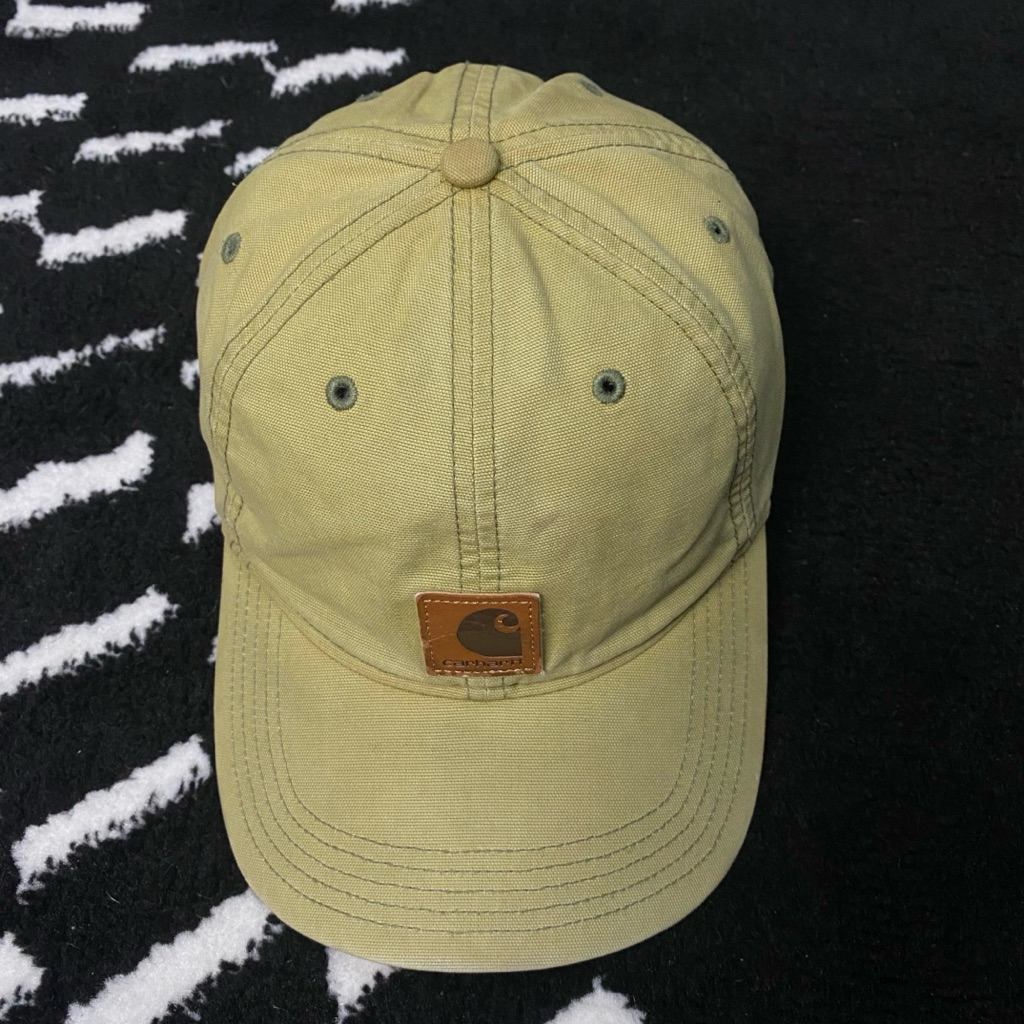 TOPI CARHARTT LOGO LEATHER GREN ARMY CAPS