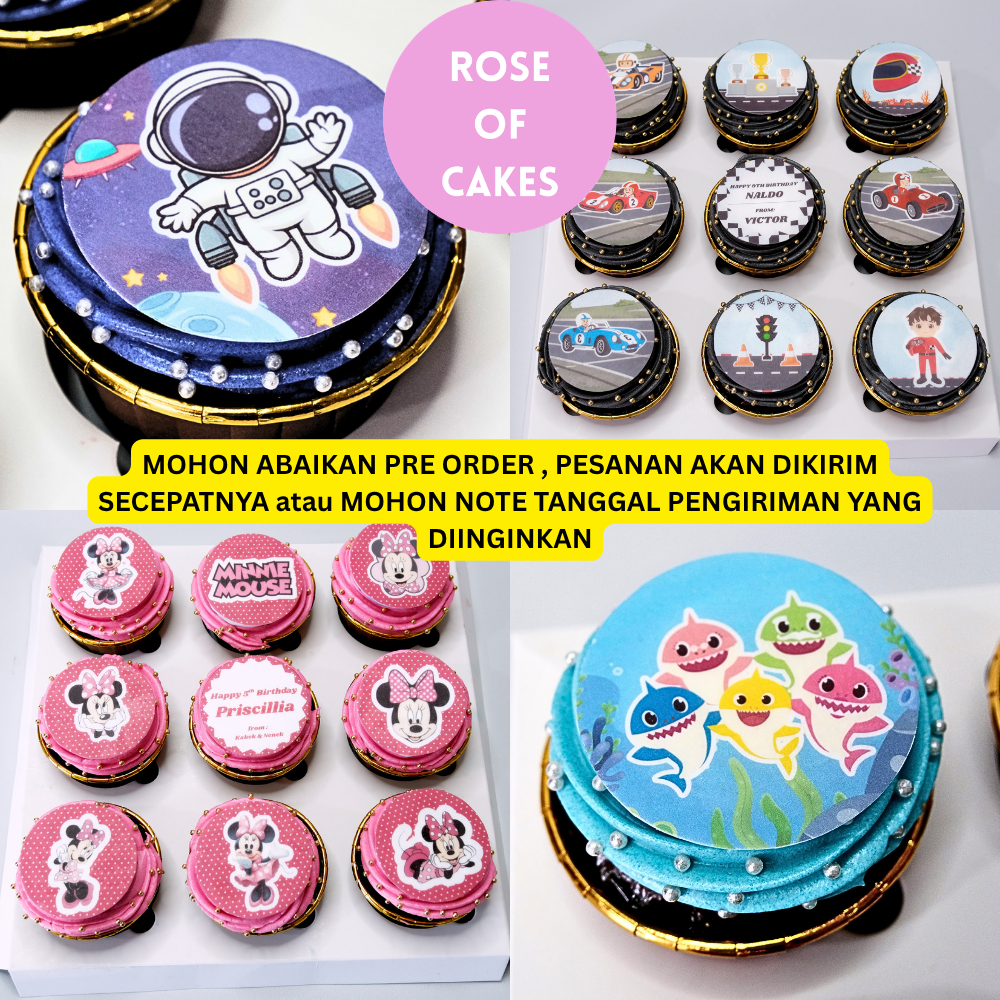 [RoseofCakes] CUSTOM Cupcake 2D Buttercream / Hampers / Hampers Ulang tahun / Kado Ulang Tahun / Cus