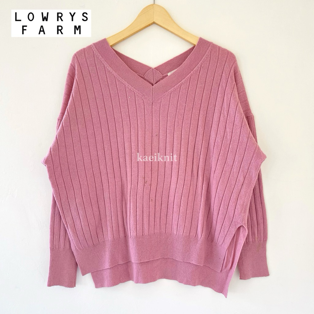 Dusty Pink Knit Sweater Rajut Oversize Lowrys Farm