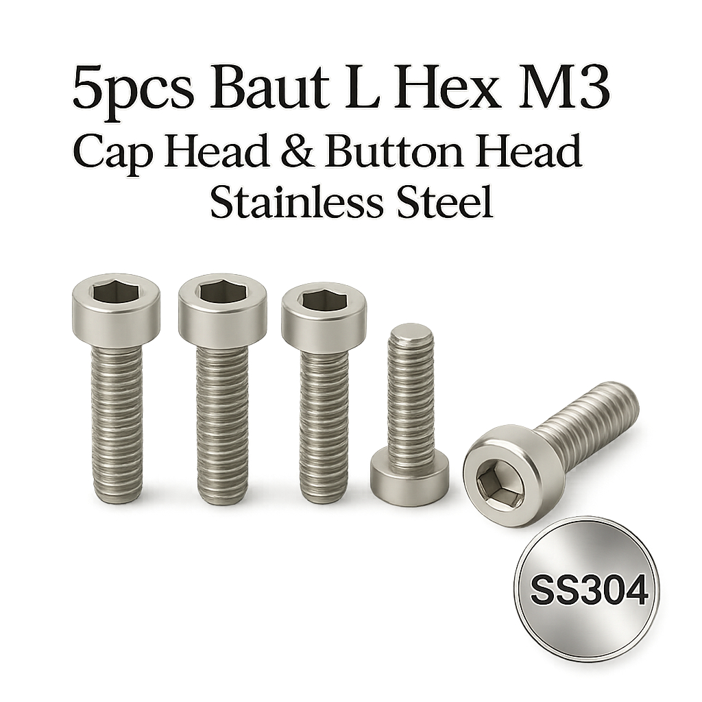 5pcs Baut L Hex M3 Stainless Steel Cap B