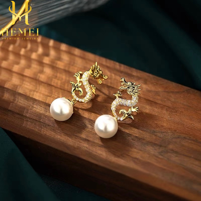 Hemei Anting Naga Chinese Style Anting Fashion Mewah