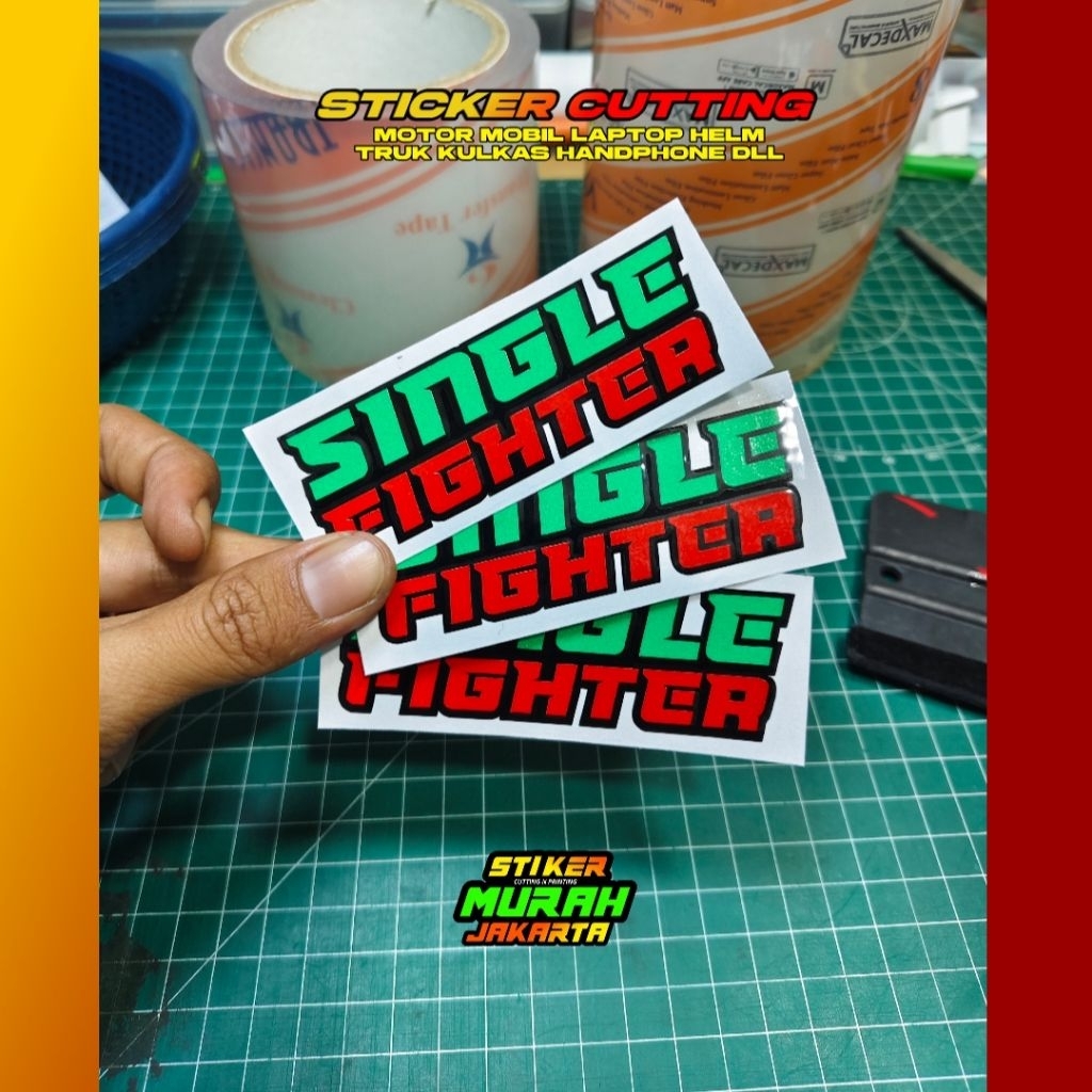 STIKER SINGLE FIGHTER - STICKER CUTTING OJOL KURIR ONLINE