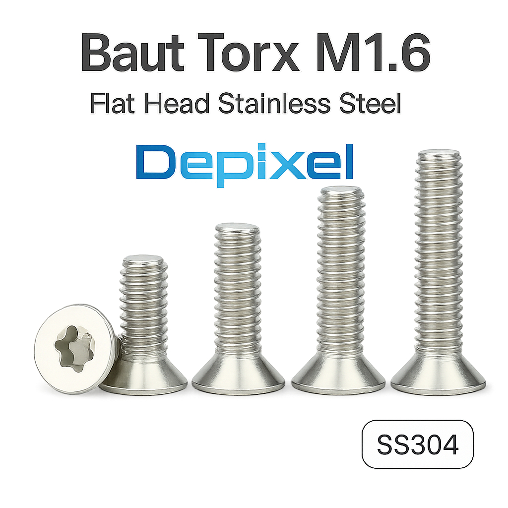 Baut Torx M1.6 Stainless Steel Flat Head