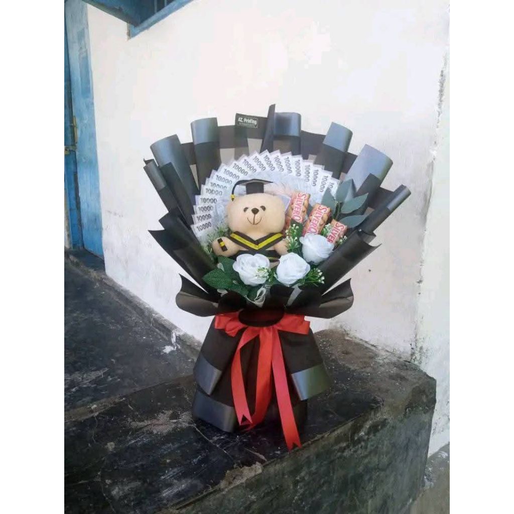 BUKET BONEKA WISUDAH JUMBO PREMIUM / Buket uang Mainan / buket Happy graduation