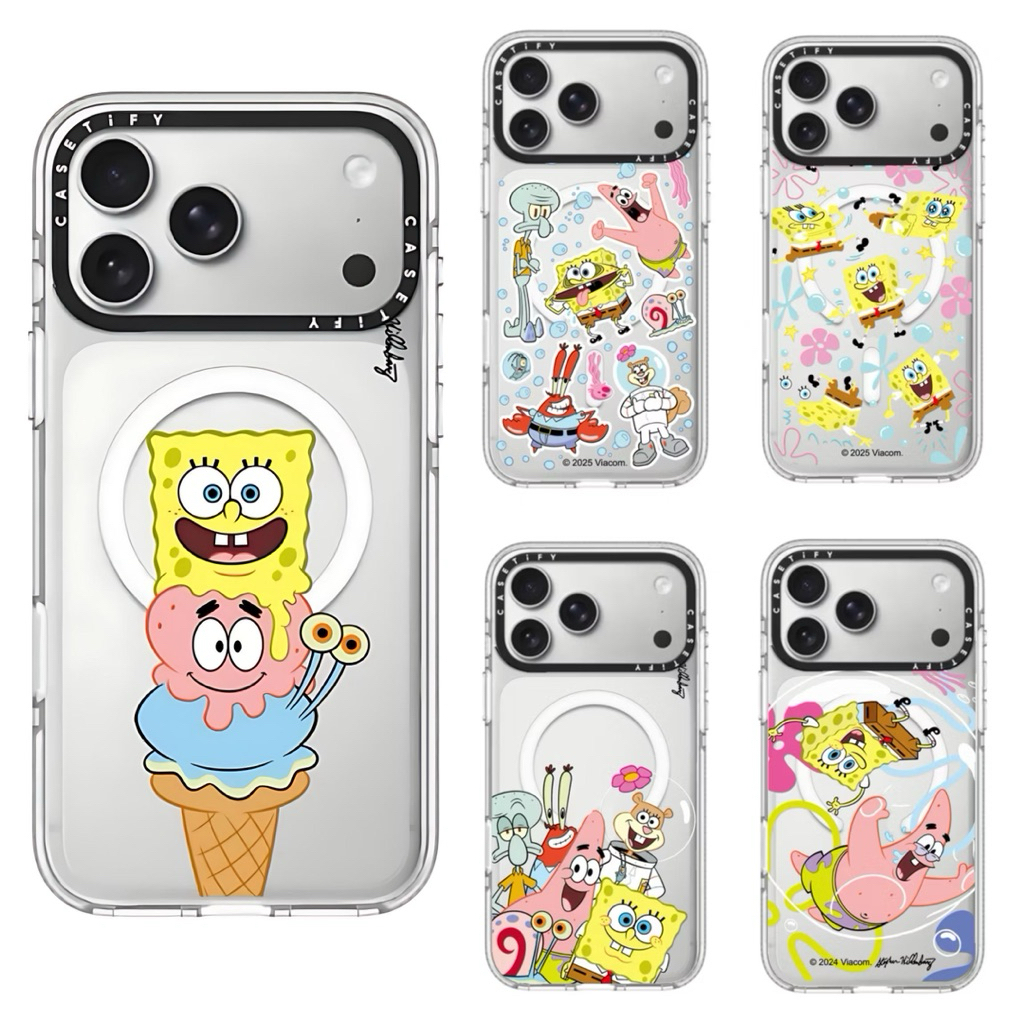 Case Iphone Casetify Acrylic Magsafe Spongebob Squarepants Trans Shockproof Anti Crack Full Cover TP