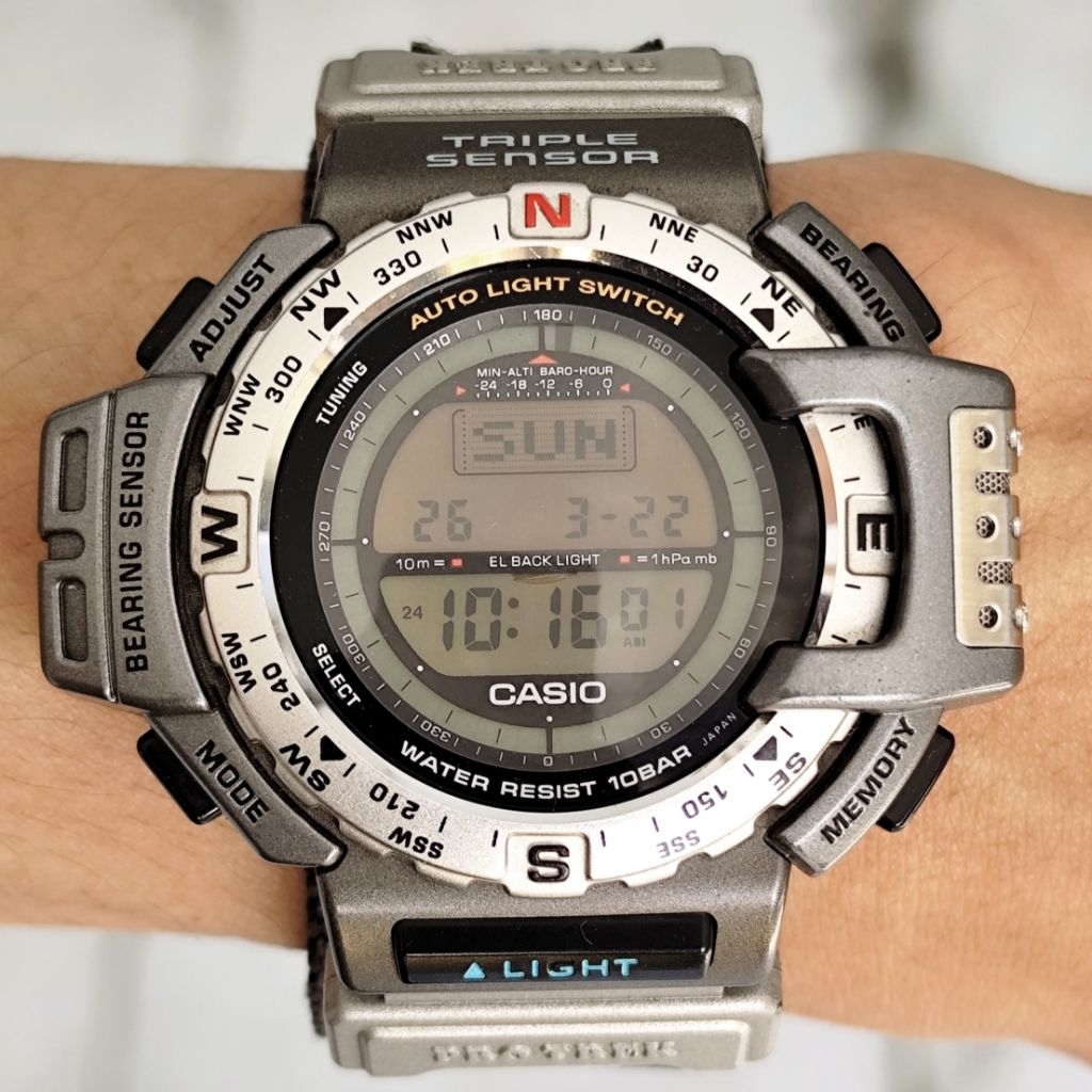 Jam Tangan Casio Pro Trek PRT-40 Blue Vintage Rare 90s Second Istimewa Original.