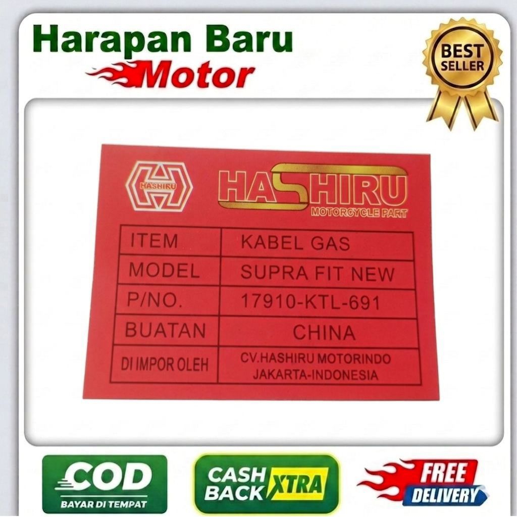 KABEL GAS SUPRA FIT NEW HASHIRU - HARAPAN BARU MOTOR